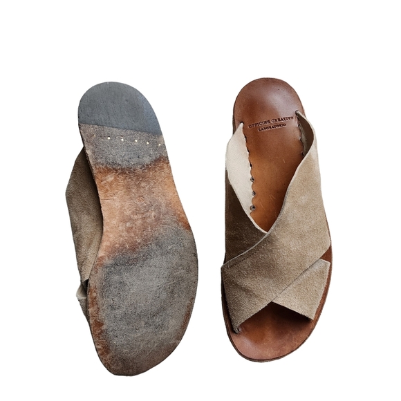 OFFICINE CREATIVE Leather Suede slide sandals size 38 - Picture 10 of 12